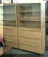 M175 on M334, Glass Top Hutch on Utility Case, Pair, 1949